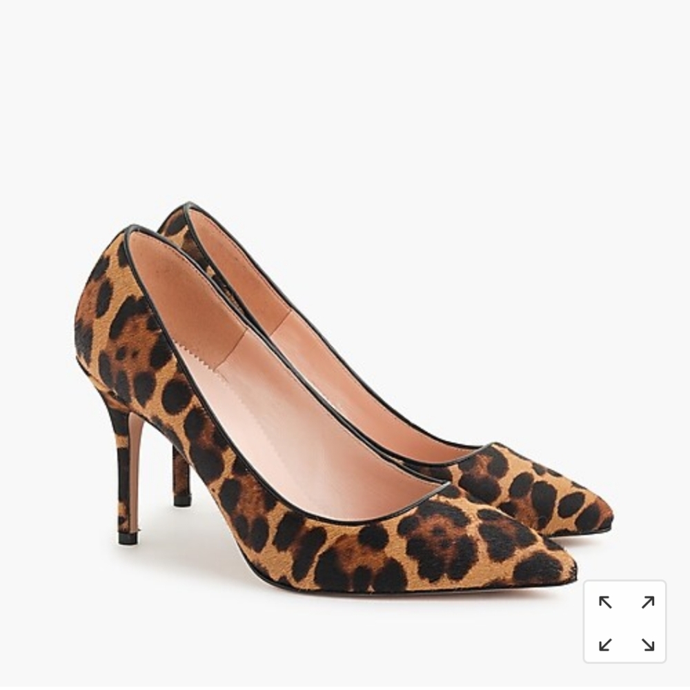GUC J Crew Calf Hair Leopard Pumps